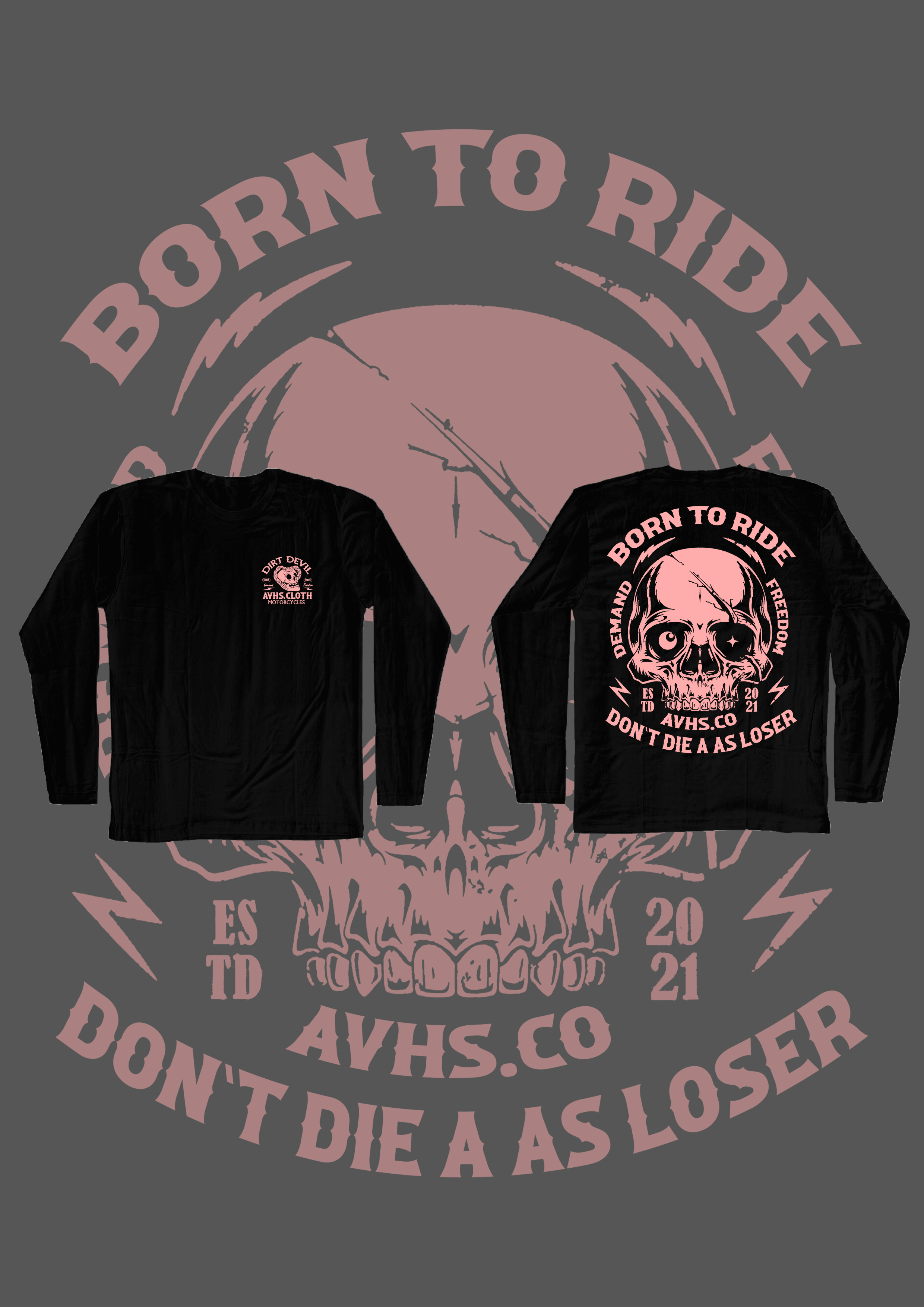 Artikel Long Sleeve Born To Ride Black
