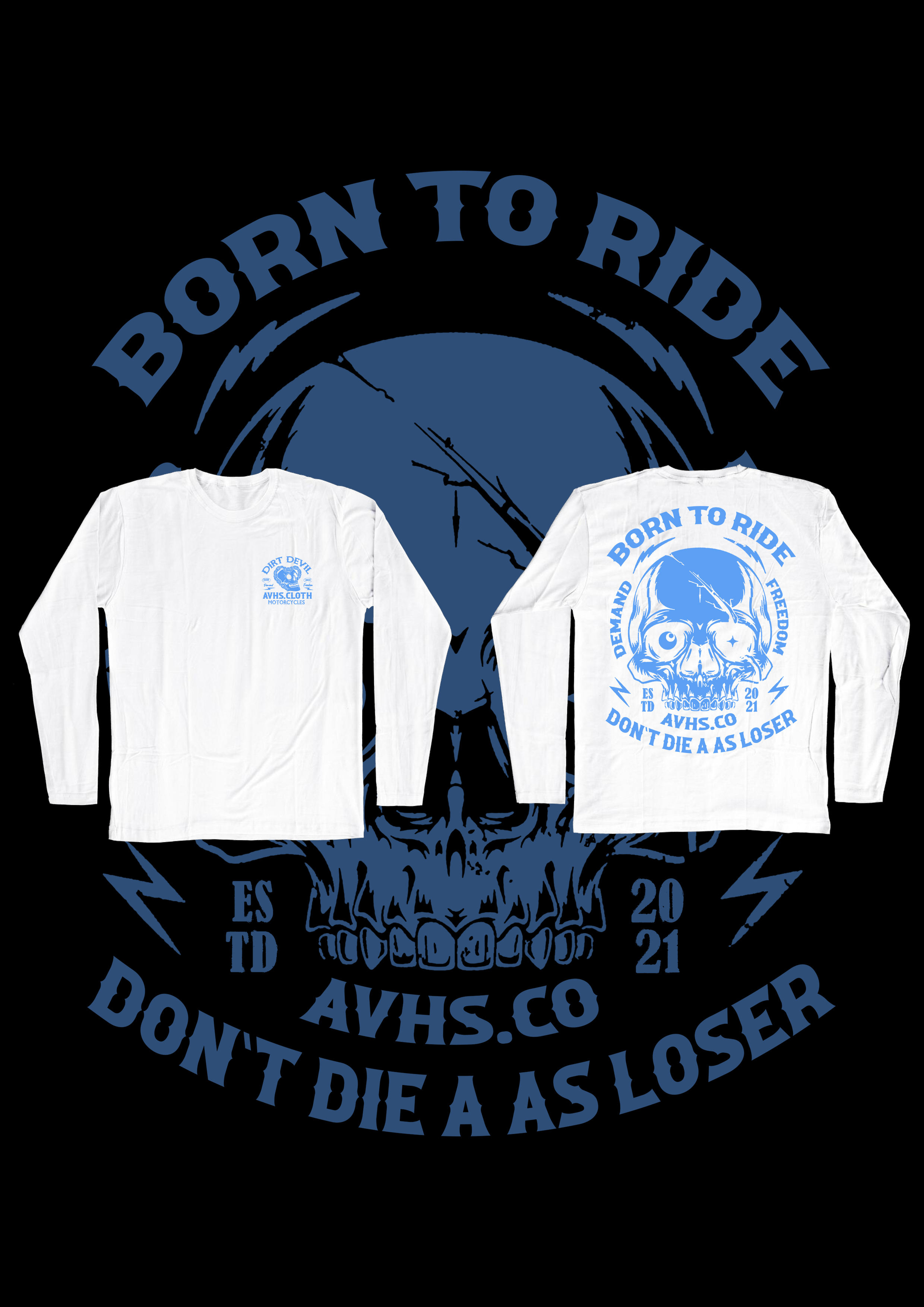 Artikel Long Sleeve Born To Ride White
